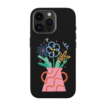 PINK VASE-iPhone 14 Pro Max Leather Premium Kılıf MagSafe Özellikli