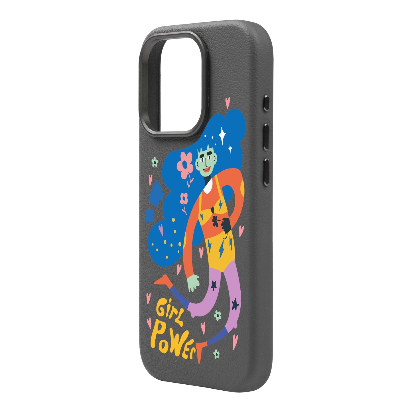 GIRL POWER-iPhone 16 Pro Max Leather Premium Kılıf MagSafe Özellikli