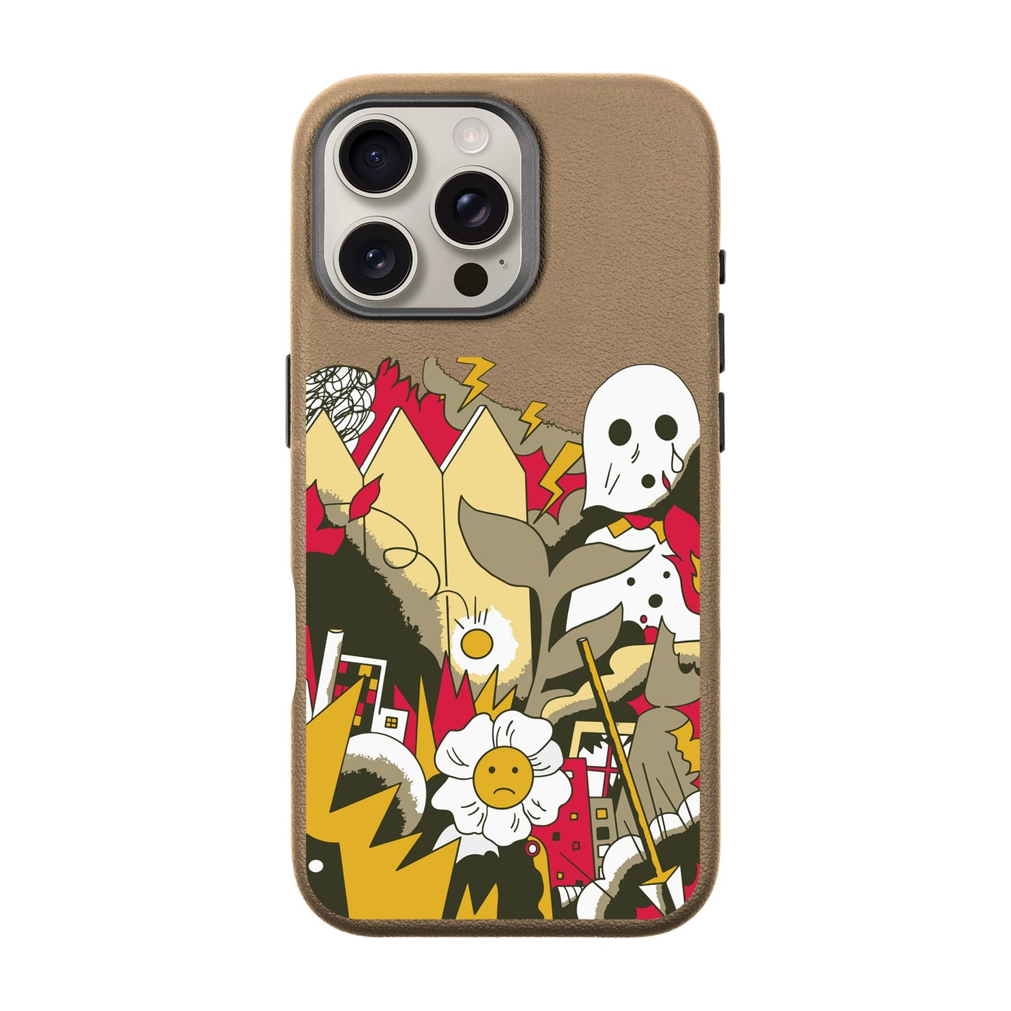 EVERYTHING IS BURNING-iPhone 16 Pro Max Leather Premium Kılıf MagSafe Özellikli
