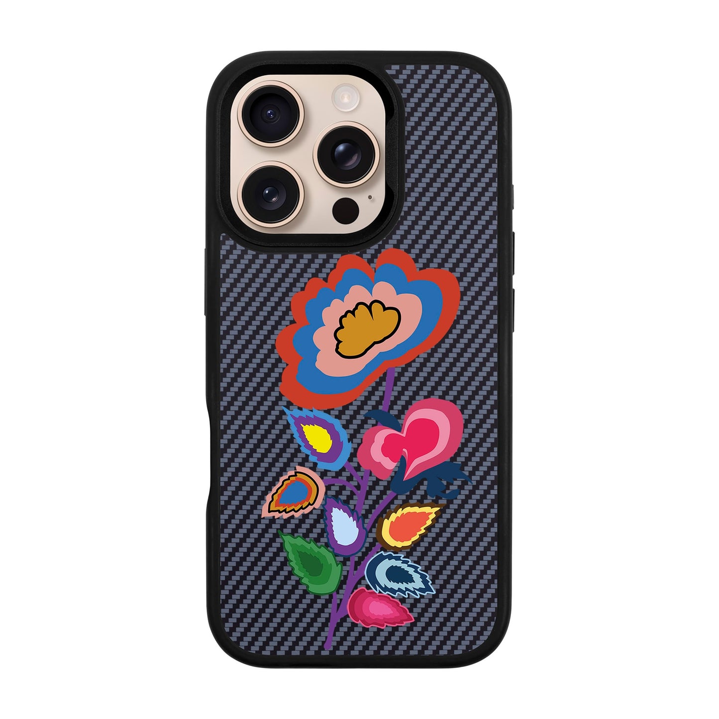 KNITTED FLOWER-iPhone 16 Pro Plaid Kılıf MagSafe Özellikli