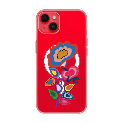 KNITTED FLOWER-iPhone 14 Plus Solid Kılıf MagSafe Özellikli