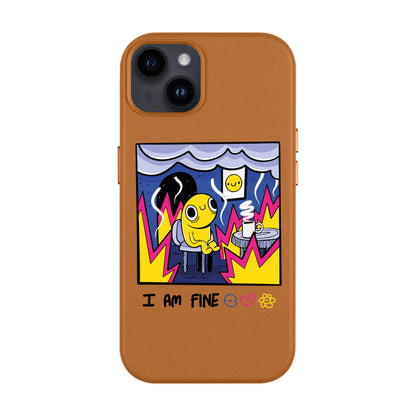 I AM FINE-iPhone 14 Plus Leather Kılıf MagSafe Özellikli