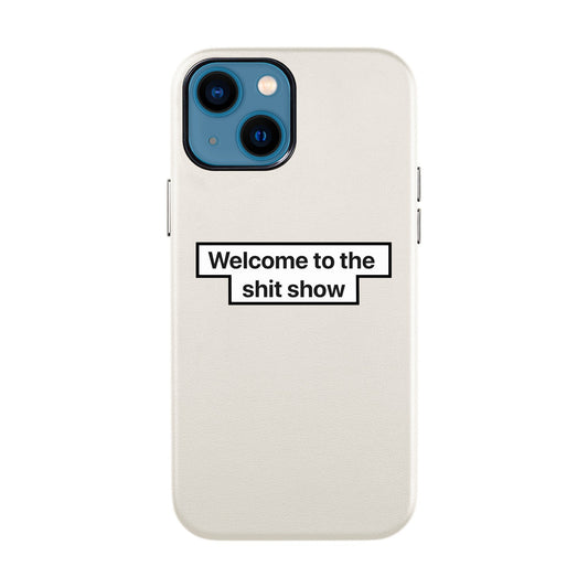 WELCOME-iPhone 14 Leather Kılıf