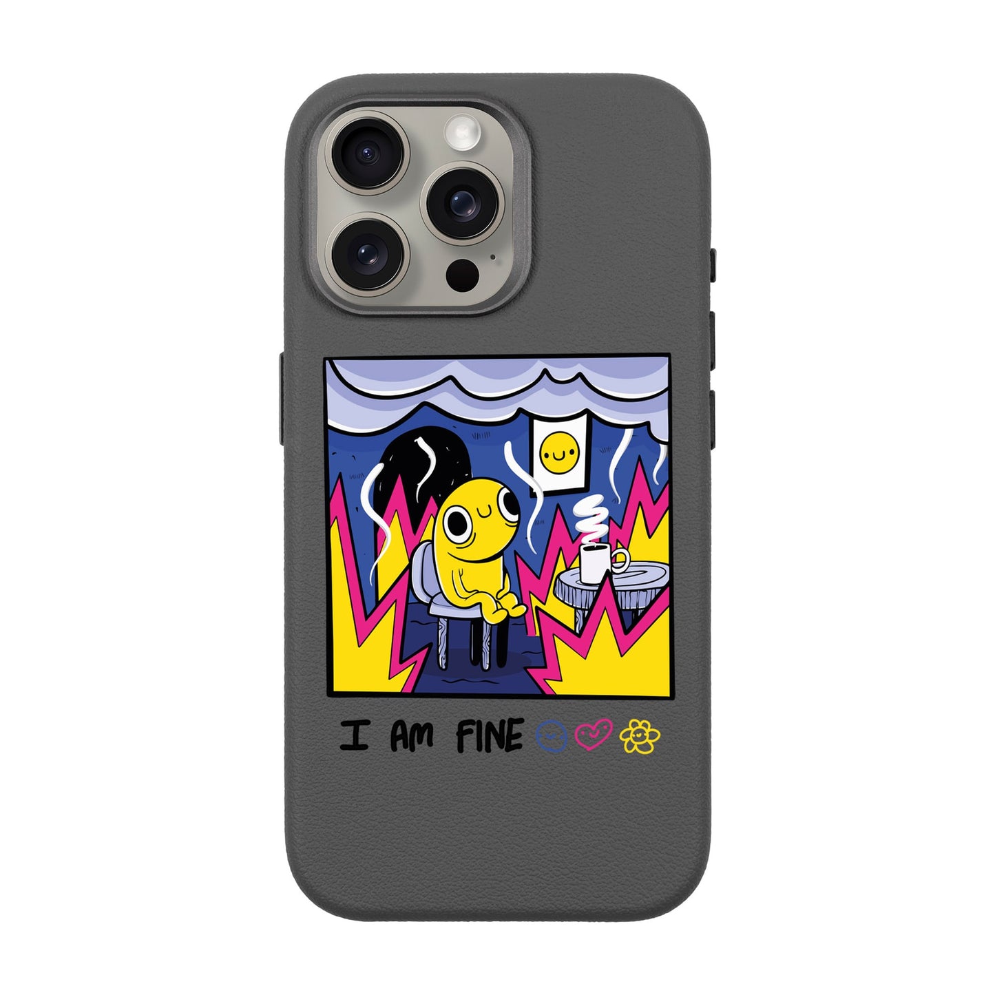 I AM FINE-iPhone 15 Pro Max Leather Premium Kılıf MagSafe Özellikli