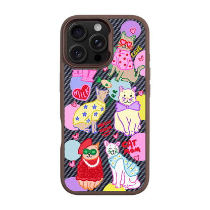 CAT MOM-iPhone 16 Pro Max Plaid Kılıf MagSafe Özellikli