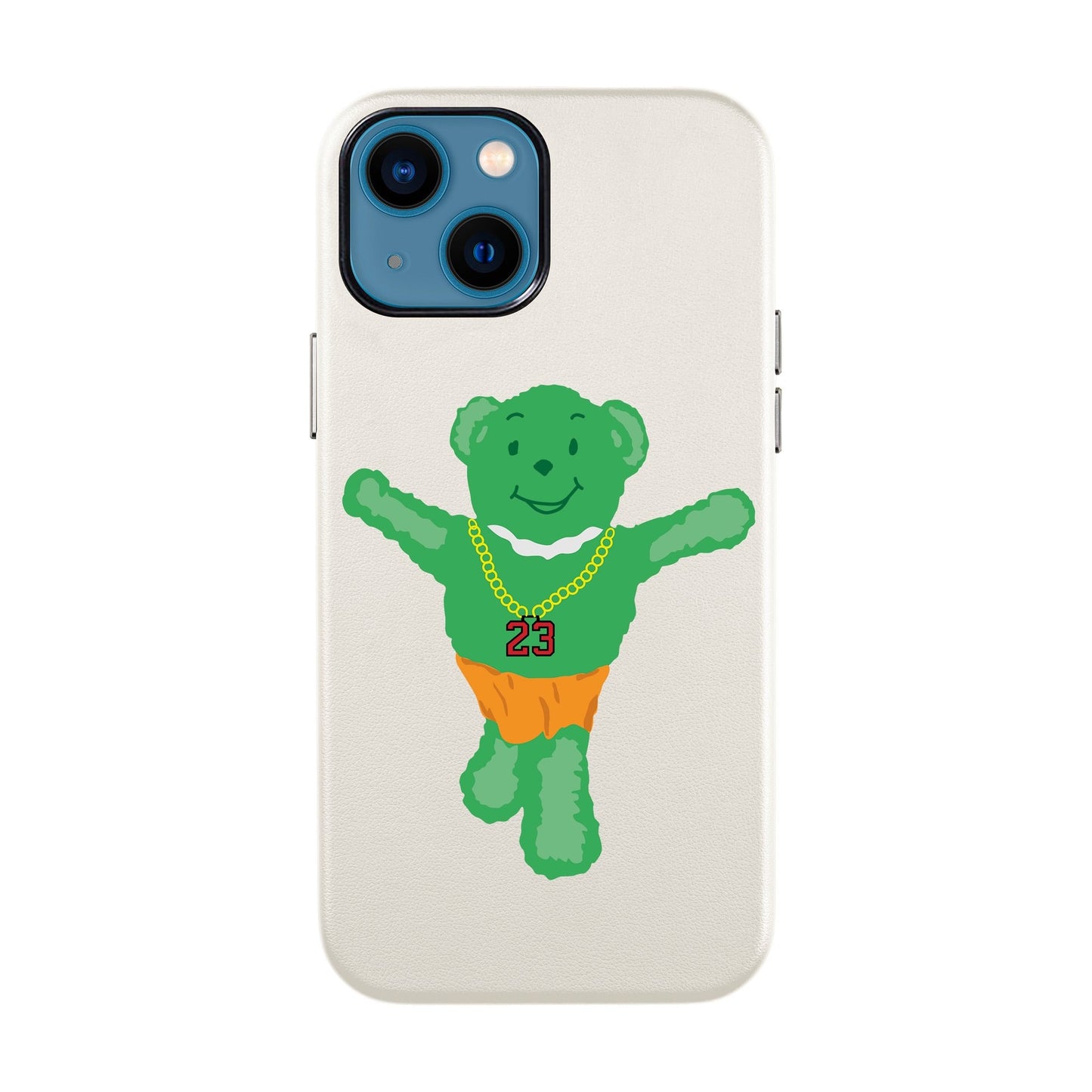 GREEN BEAR-iPhone 14 Leather Kılıf