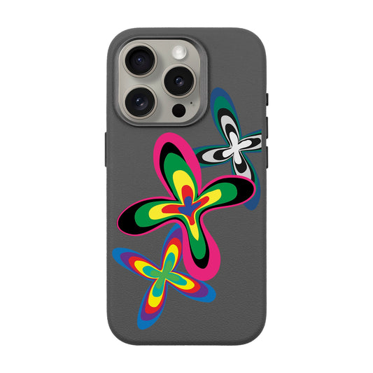 COLOR FLOWER-iPhone 15 Pro Leather Premium Kılıf MagSafe Özellikli