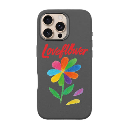 LOVE FLOWER-iPhone 16 Pro Max Leather Premium Kılıf MagSafe Özellikli