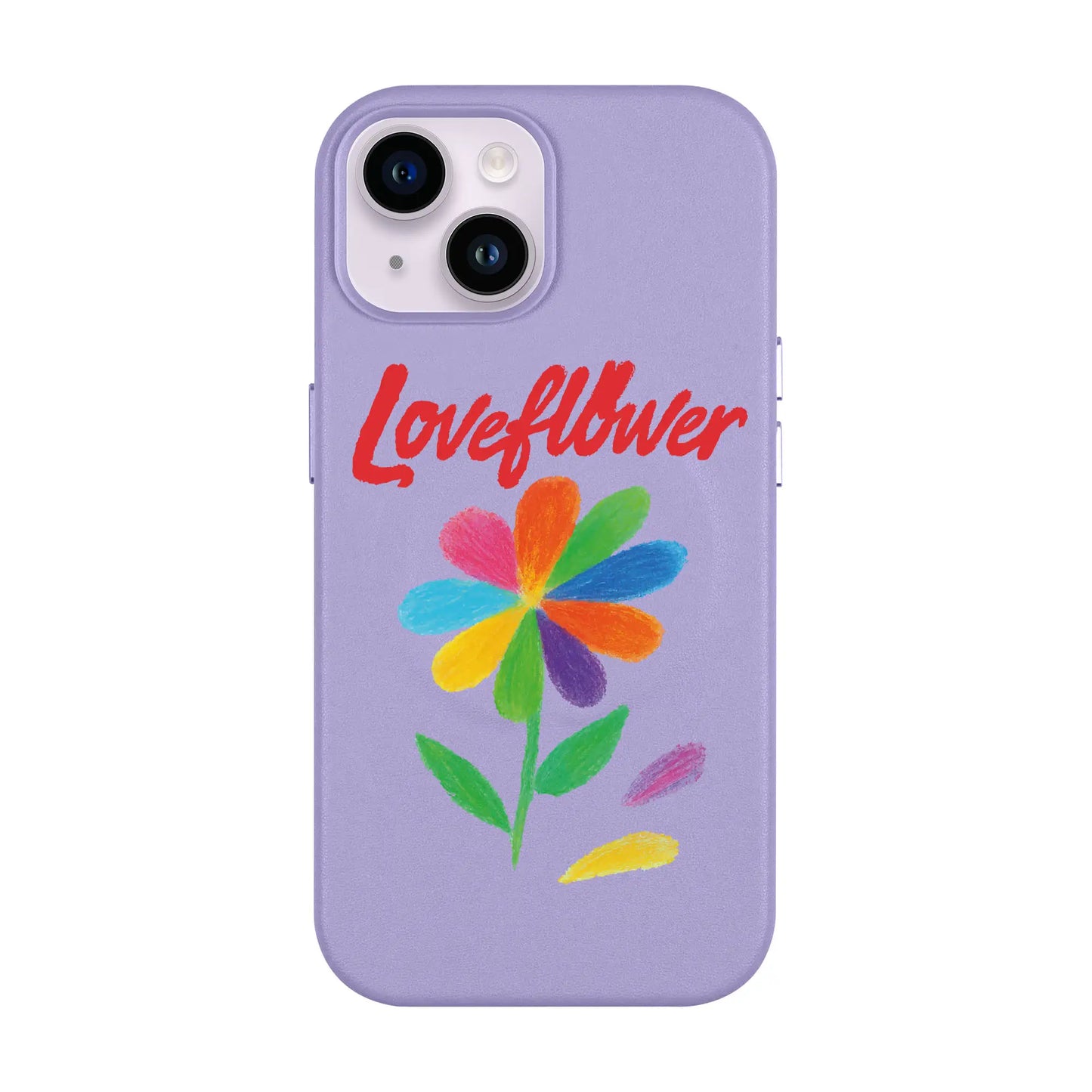 LOVE FLOWER-iPhone 14 Leather Kılıf MagSafe Özellikli