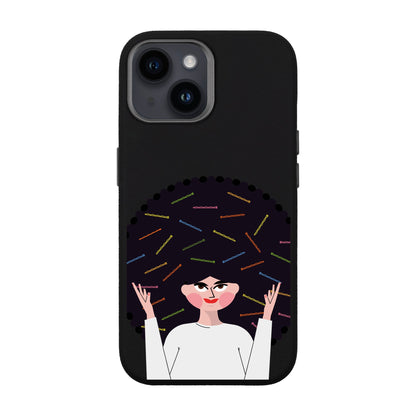 TANGLES OF HAPPINESS-iPhone 14 Leather Premium Kılıf MagSafe Özellikli