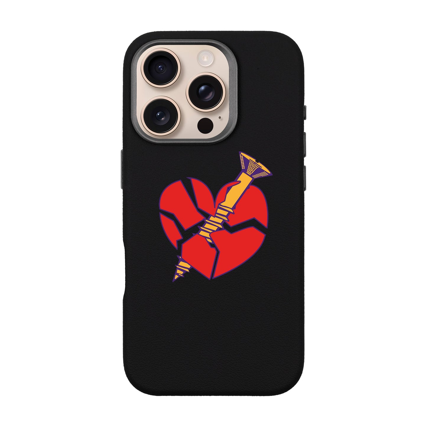 BROKEN HEART-iPhone 16 Pro Leather Premium Kılıf MagSafe Özellikli