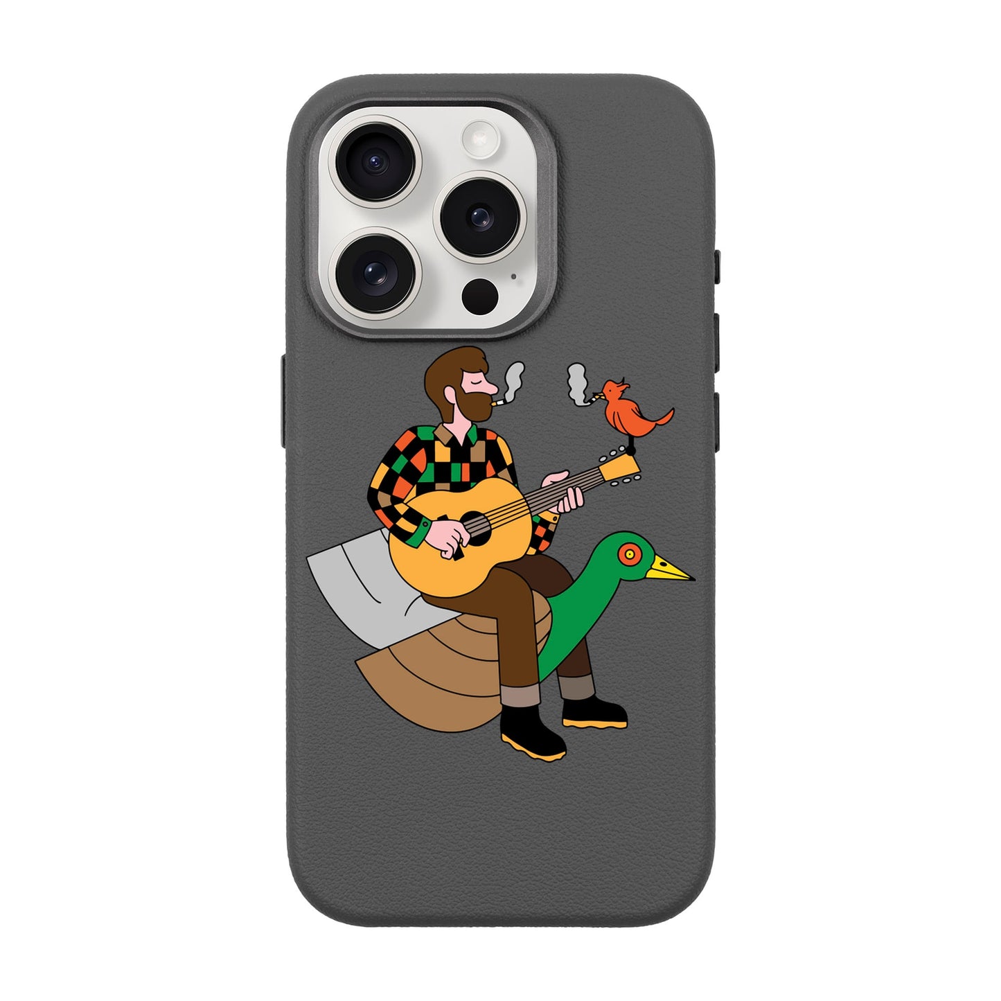 BIRDS OF A FEATHER-iPhone 15 Pro Leather Premium Kılıf MagSafe Özellikli