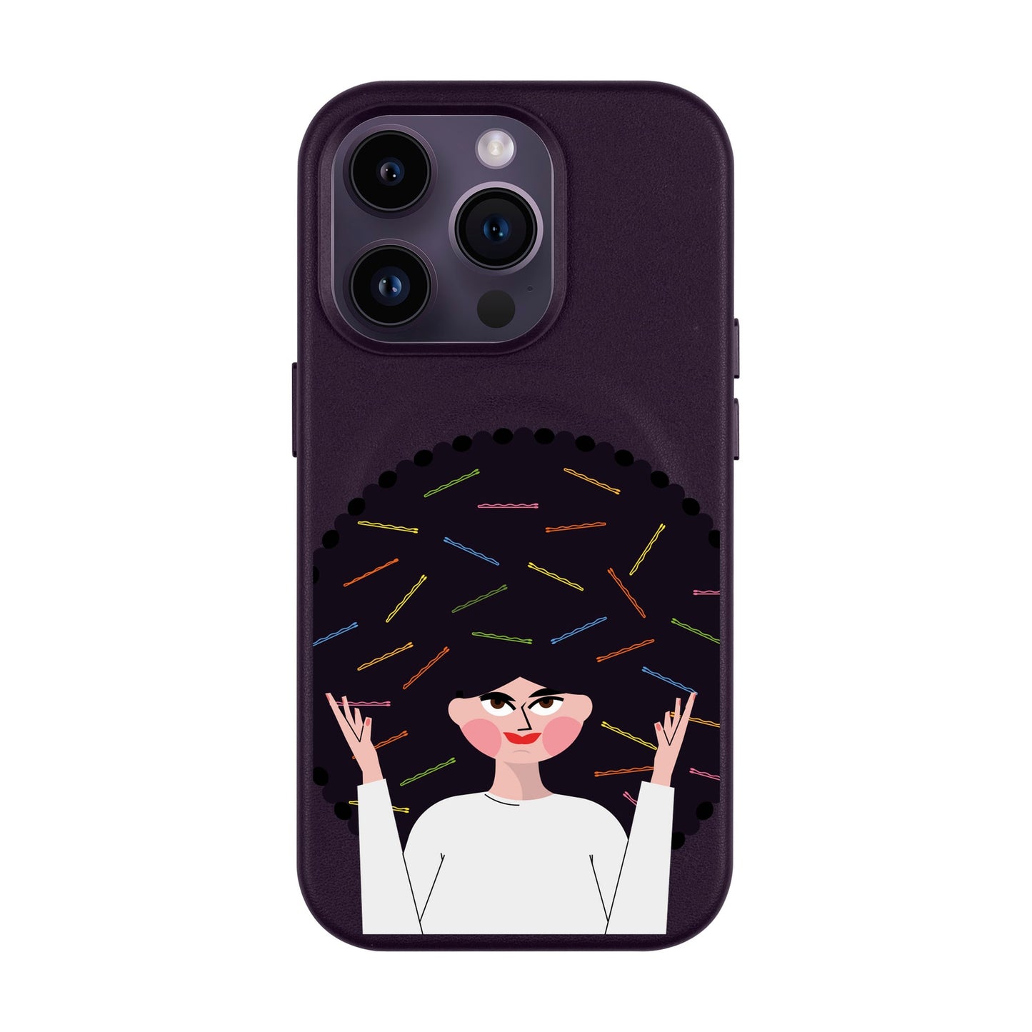 TANGLES OF HAPPINESS-Leather Kılıf MagSafe Özellikli - iPhone 14 Pro