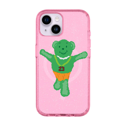 GREEN BEAR-iPhone 14 Shiny Kılıf MagSafe Özellikli
