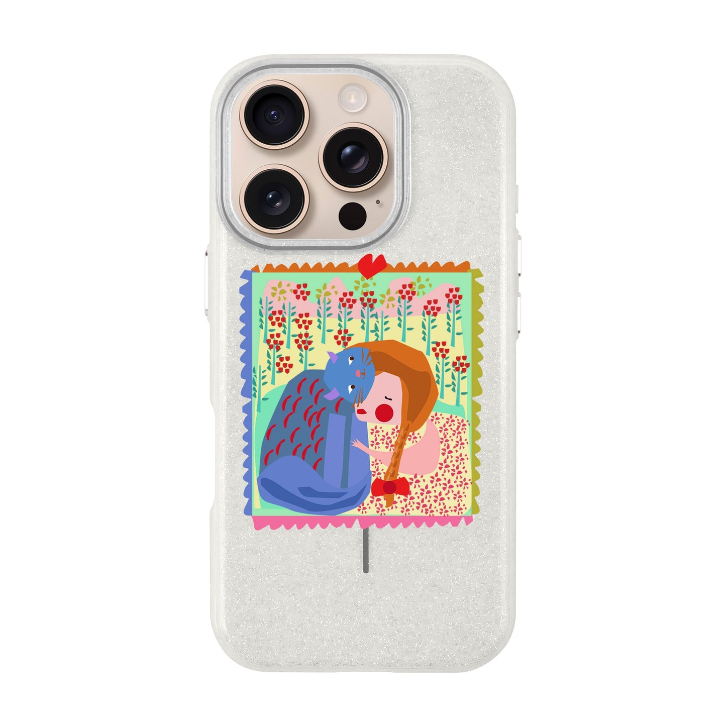 KEDİ POSTA PULU-iPhone 16 Pro Radiant Kılıf MagSafe Özellikli