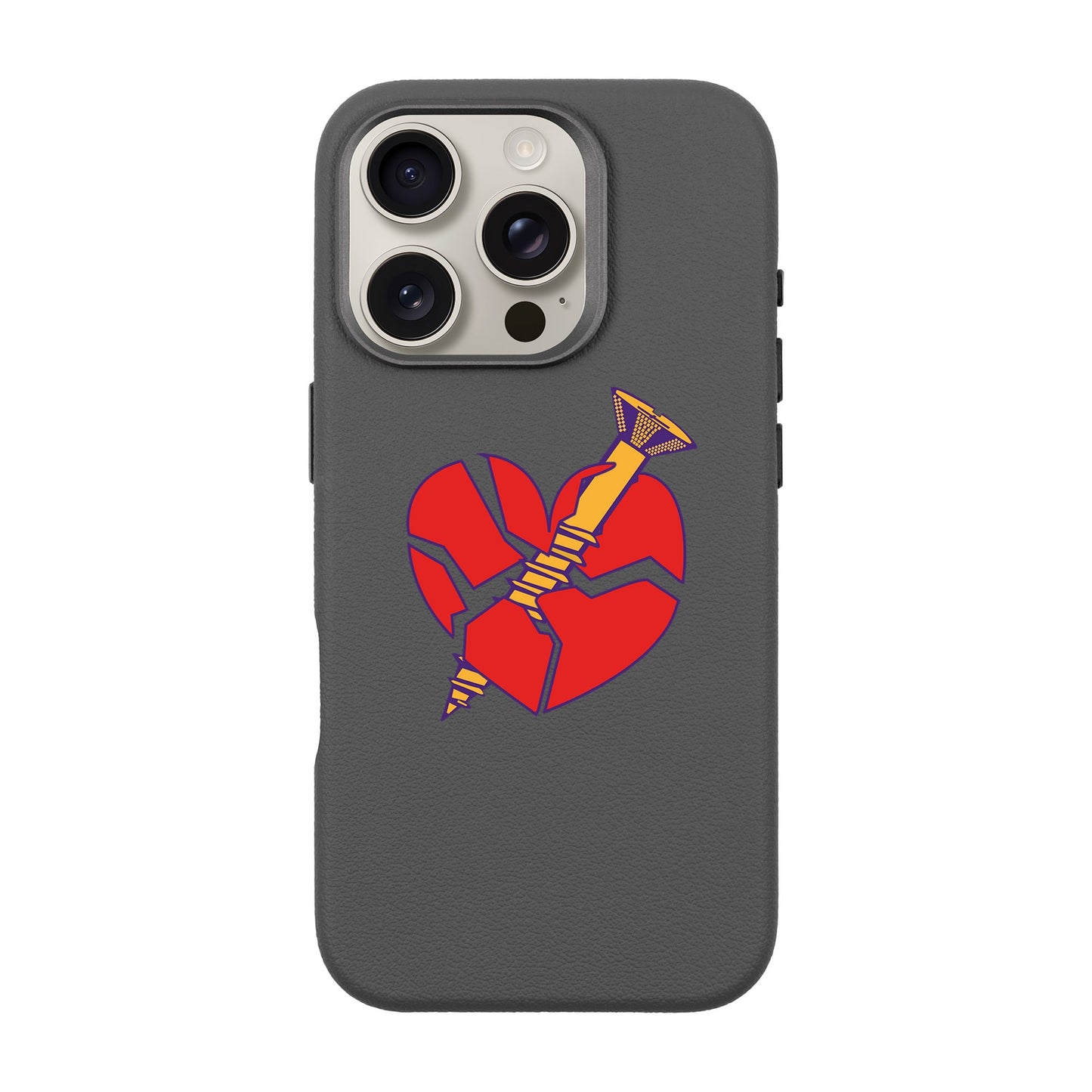 BROKEN HEART-iPhone 16 Pro Leather Premium Kılıf MagSafe Özellikli