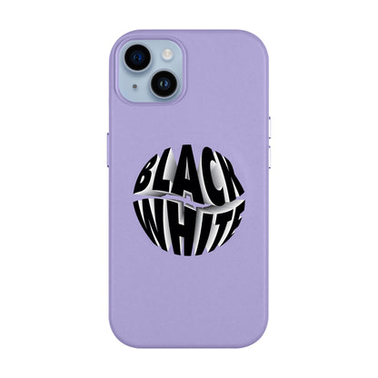 BLACK WHITE-iPhone 14 Plus Leather Kılıf MagSafe Özellikli