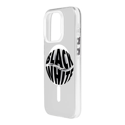 BLACK WHITE-iPhone 15 Plus Hold Kılıf MagSafe Özellikli