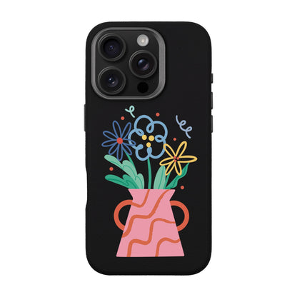 PINK VASE-iPhone 16 Pro Leather Premium Kılıf MagSafe Özellikli
