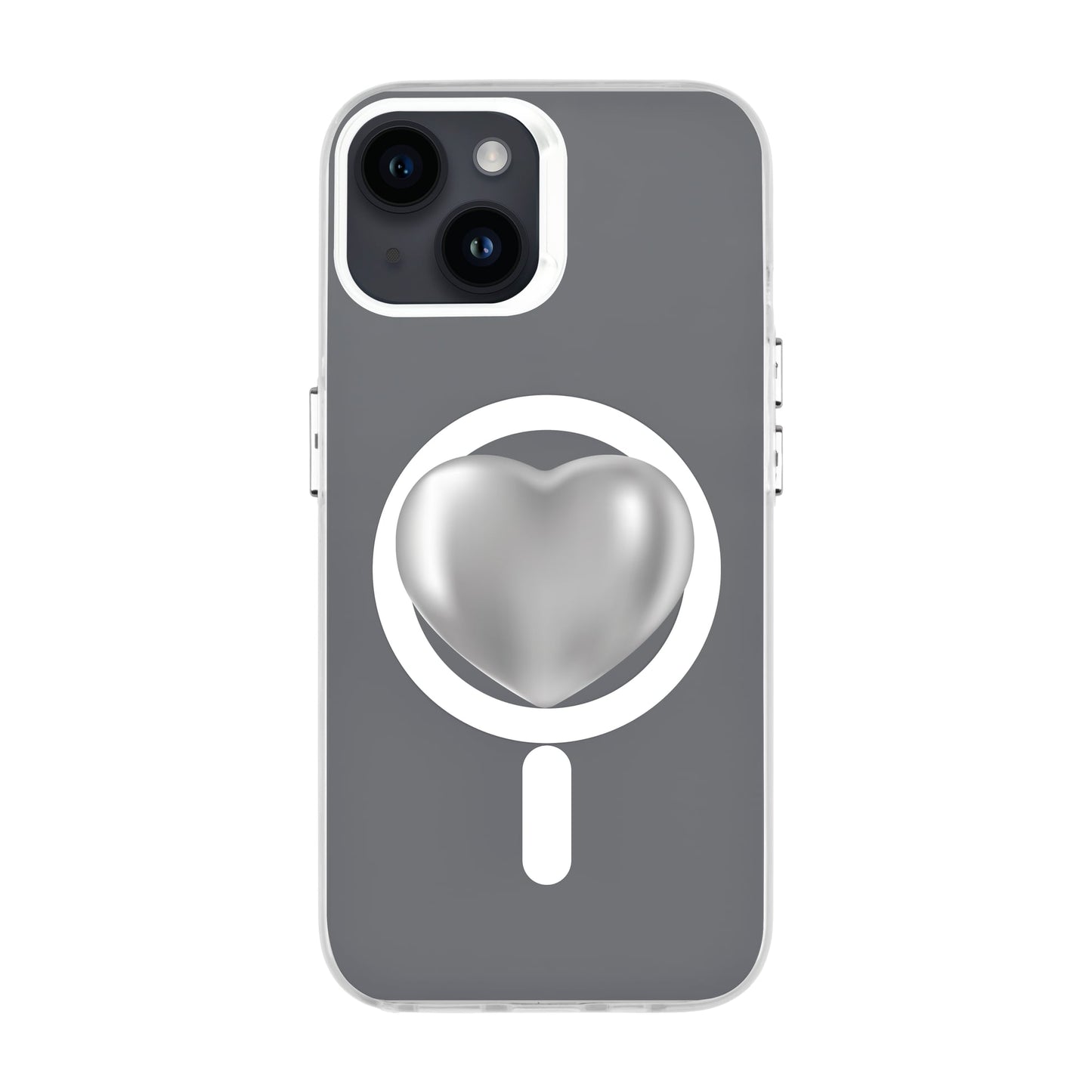 SILVER HEART-iPhone 14 Hold Kılıf MagSafe Özellikli