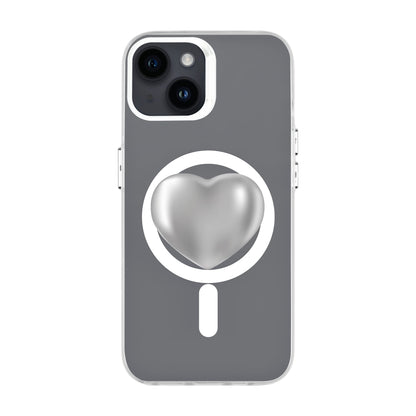 SILVER HEART-iPhone 14 Hold Kılıf MagSafe Özellikli