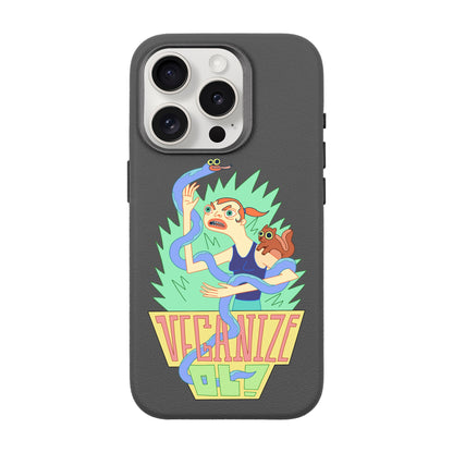 VEGANİZE-iPhone 15 Pro Leather Premium Kılıf MagSafe Özellikli