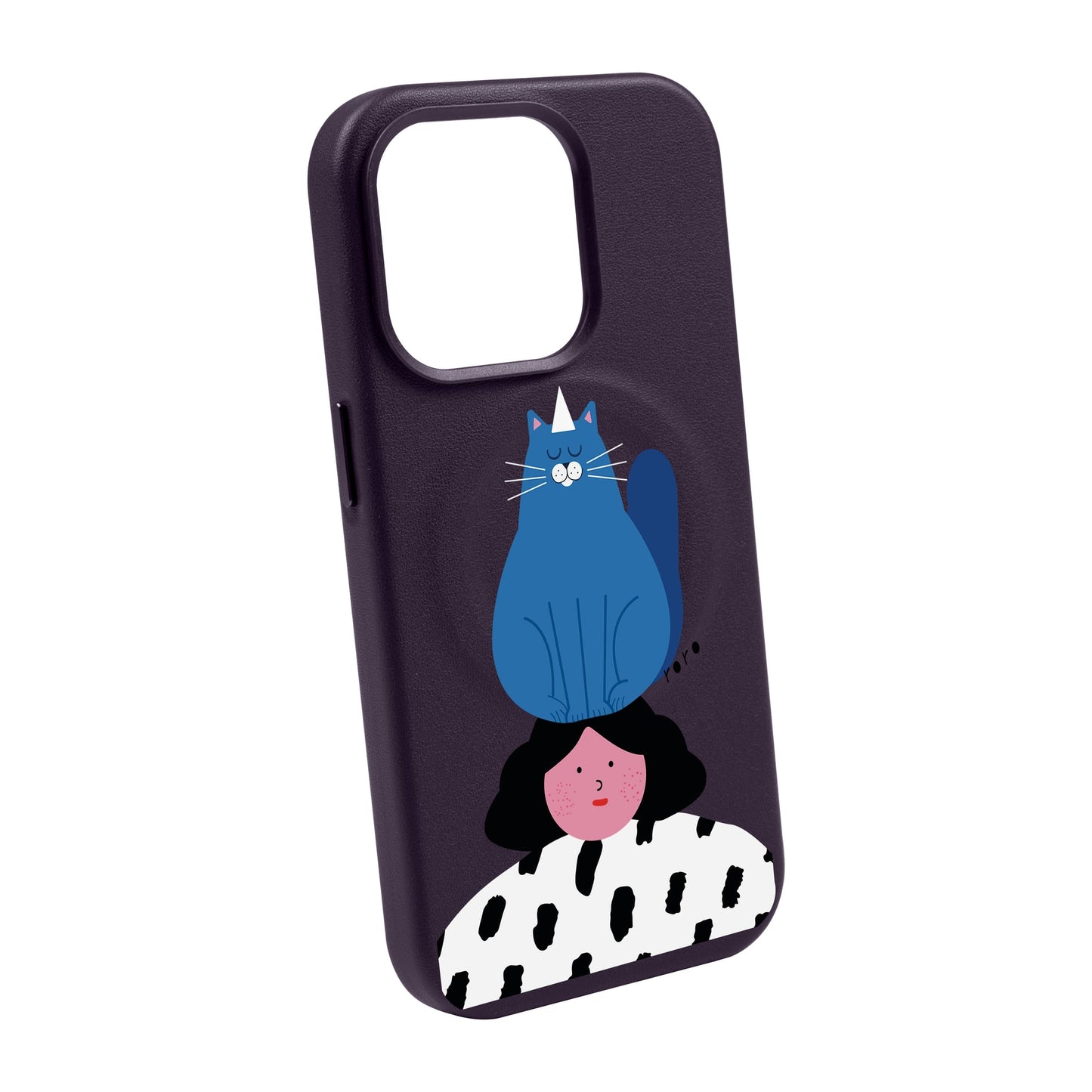 NAUGHTY CAT-iPhone 14 Pro Max Leather Kılıf MagSafe Özellikli