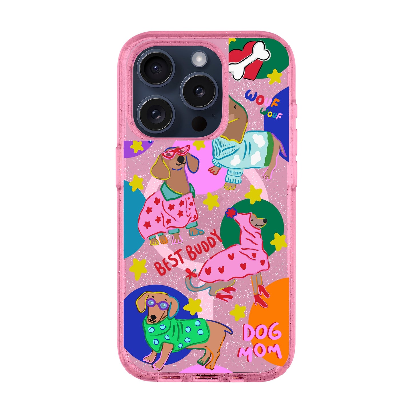 DOG MOM-iPhone 15 Pro Shiny Kılıf MagSafe Özellikli