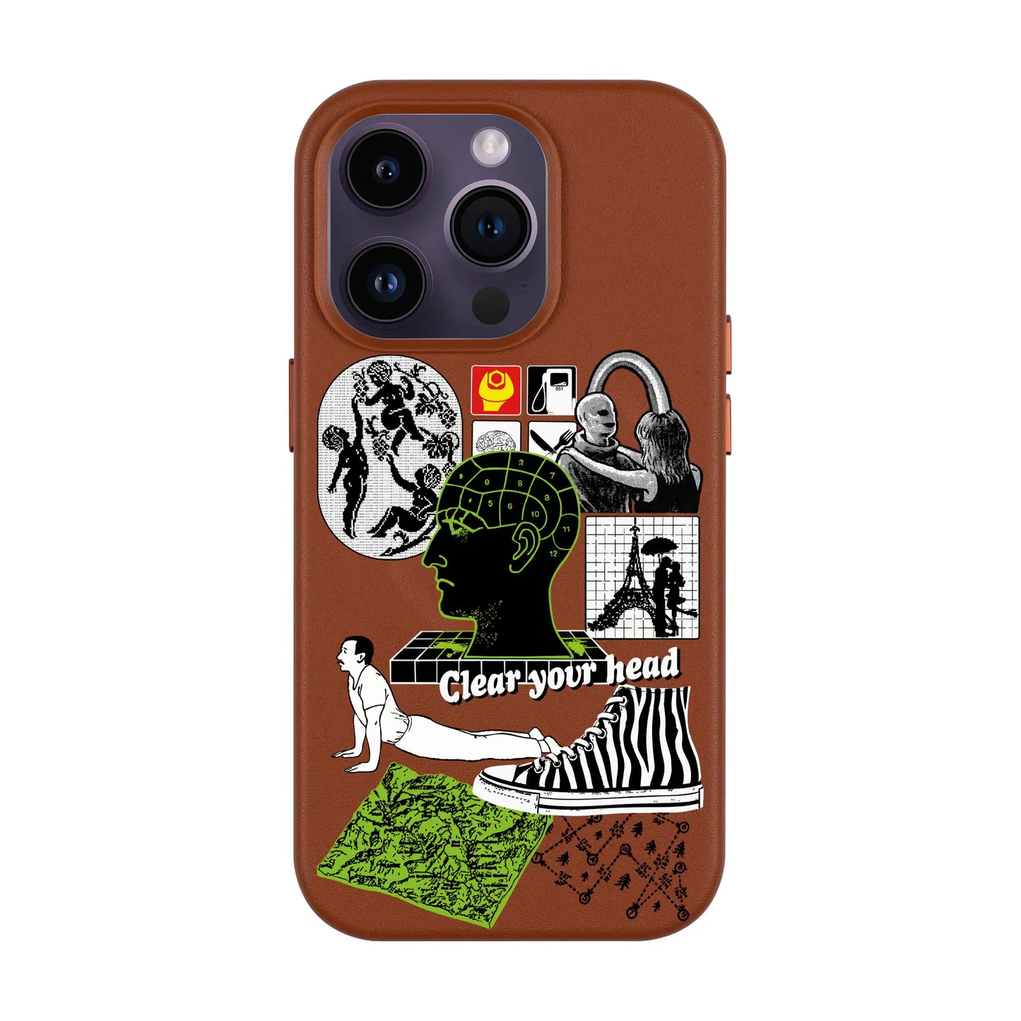 CLEAR YOUR HEAD-iPhone 14 Pro Leather Kılıf MagSafe Özellikli