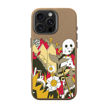 EVERYTHING IS BURNING-iPhone 16 Pro Max Leather Premium Kılıf MagSafe Özellikli
