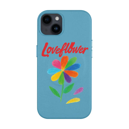 LOVE FLOWER-iPhone 14 Plus Leather Kılıf MagSafe Özellikli