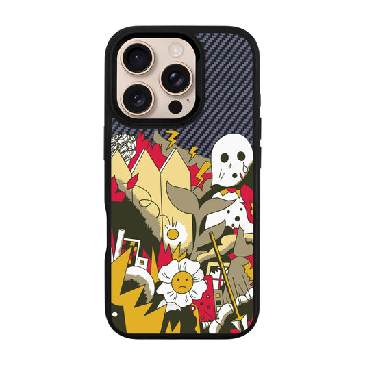 EVERYTHING IS BURNING-iPhone 16 Pro Plaid Kılıf MagSafe Özellikli