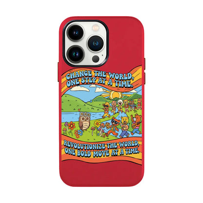 CHANGE THE WORLD-iPhone 13 Mini Leather Kılıf