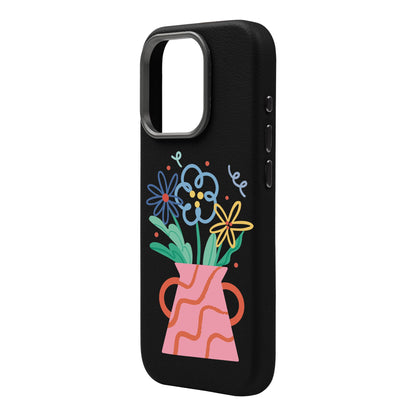 PINK VASE-iPhone 16 Pro Max Leather Premium Kılıf MagSafe Özellikli