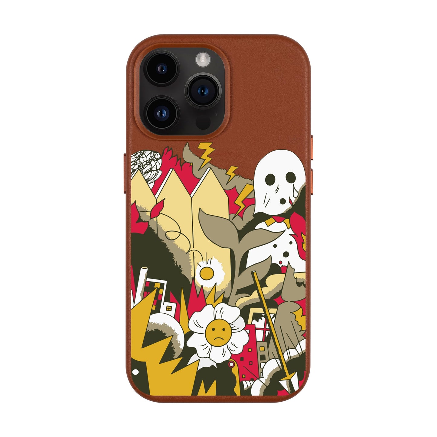 EVERYTHING IS BURNING-iPhone 14 Pro Max Leather Kılıf MagSafe Özellikli