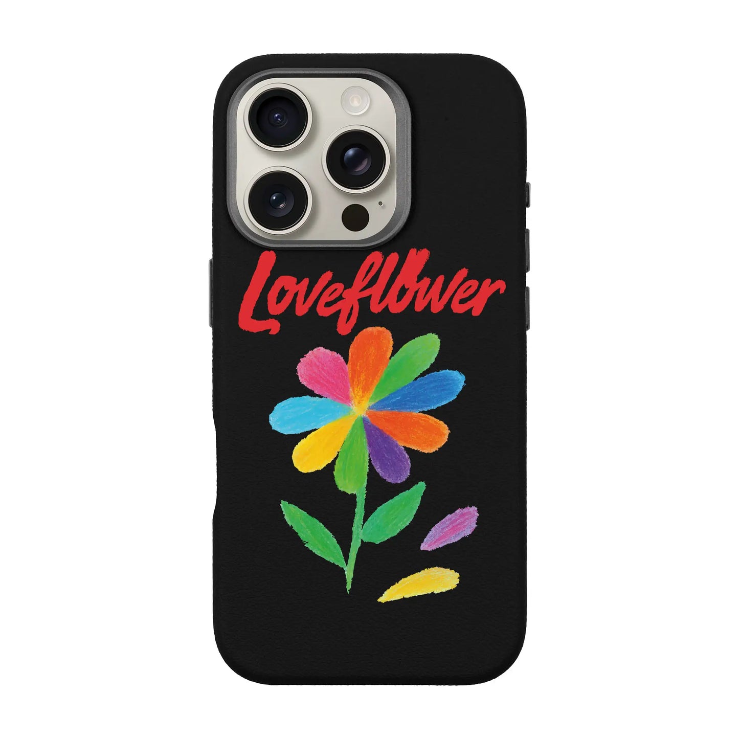 LOVE FLOWER-iPhone 16 Pro Leather Premium Kılıf MagSafe Özellikli