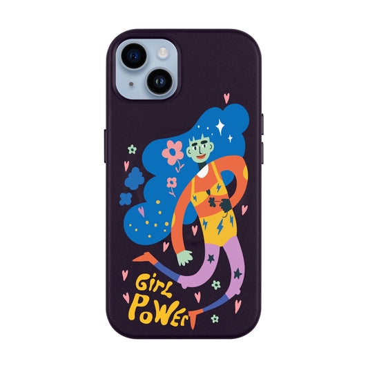 GIRL POWER-iPhone 14 Plus Leather Kılıf MagSafe Özellikli