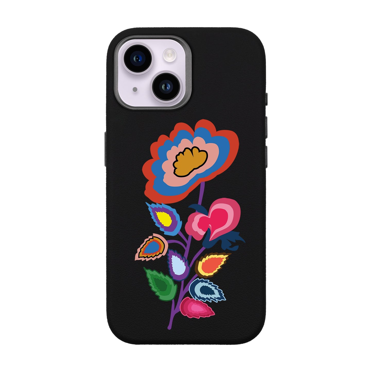 KNITTED FLOWER-iPhone 14 Leather Premium Kılıf MagSafe Özellikli