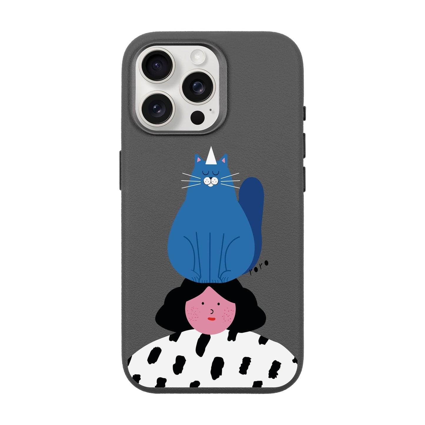 NAUGHTY CAT-iPhone 15 Pro Max Leather Premium Kılıf MagSafe Özellikli