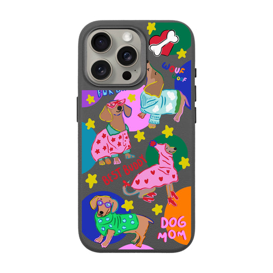DOG MOM-iPhone 15 Pro Max Leather Premium Kılıf MagSafe Özellikli