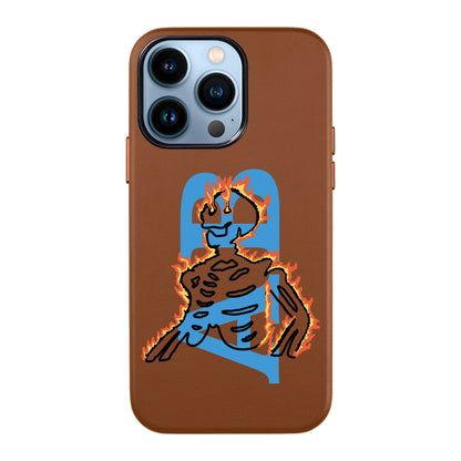 HOT HUMAN KİŞİSELLEŞTİRİLMİŞ-iPhone 13 Pro Leather Kılıf