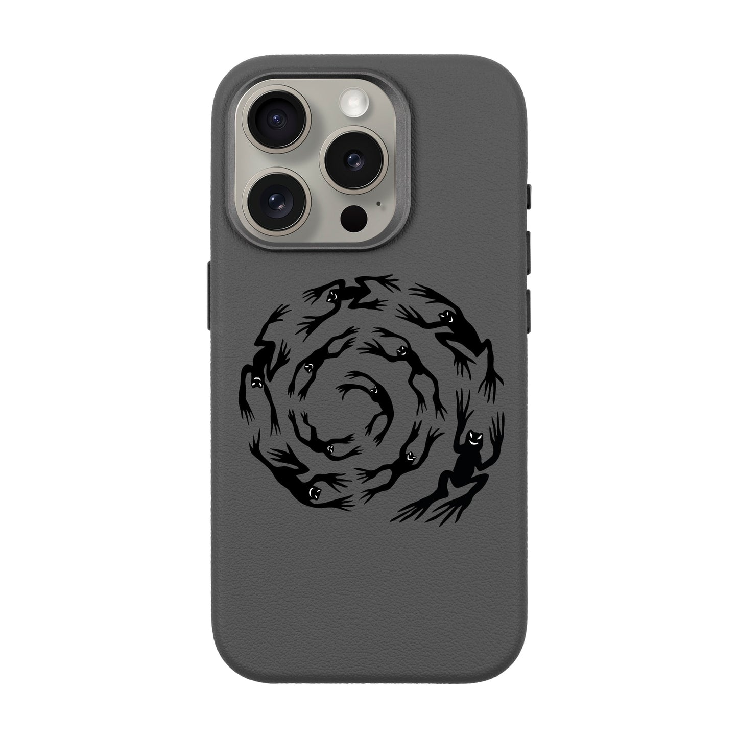 SWIRLING FROGS-iPhone 15 Pro Leather Premium Kılıf MagSafe Özellikli