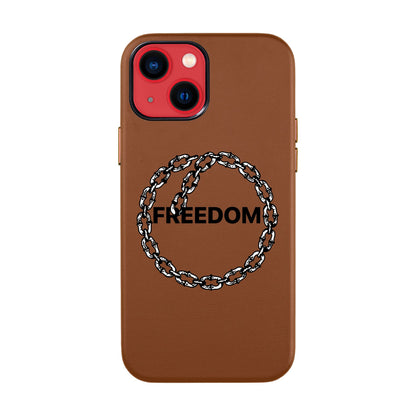 FREEDOM-iPhone 14 Leather Kılıf