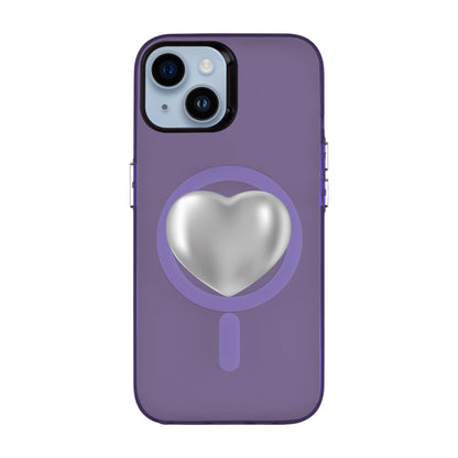 SILVER HEART-iPhone 14 Hold Kılıf MagSafe Özellikli