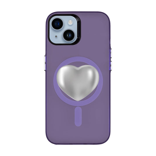SILVER HEART-iPhone 14 Hold Kılıf MagSafe Özellikli