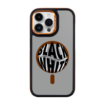 BLACK WHITE-iPhone 14 Pro Max Dark Kılıf MagSafe Özellikli