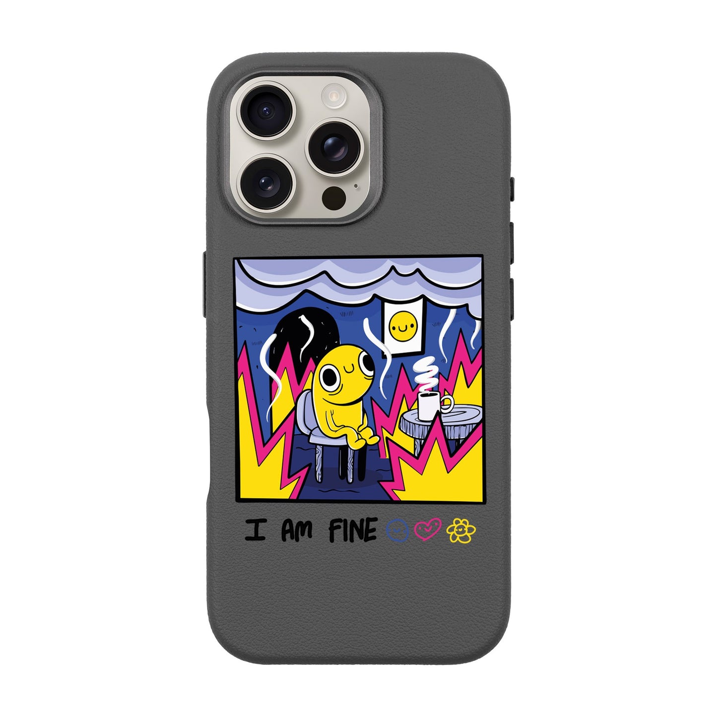 I AM FINE-iPhone 16 Pro Max Leather Premium Kılıf MagSafe Özellikli