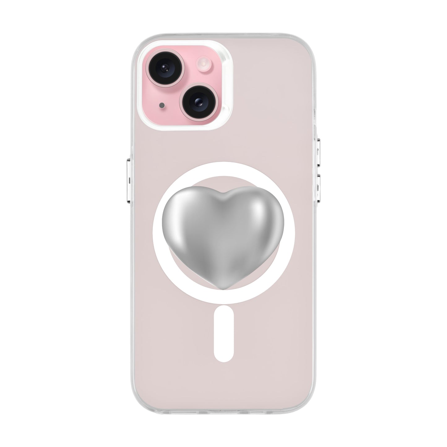SILVER HEART-iPhone 15 Hold Kılıf MagSafe Özellikli