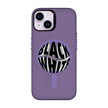 BLACK WHITE-iPhone 14 Hold Kılıf MagSafe Özellikli