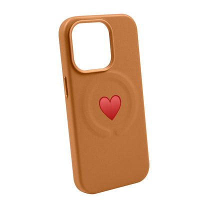 SPREAD HEART-iPhone 14 Pro Max Leather Kılıf MagSafe Özellikli